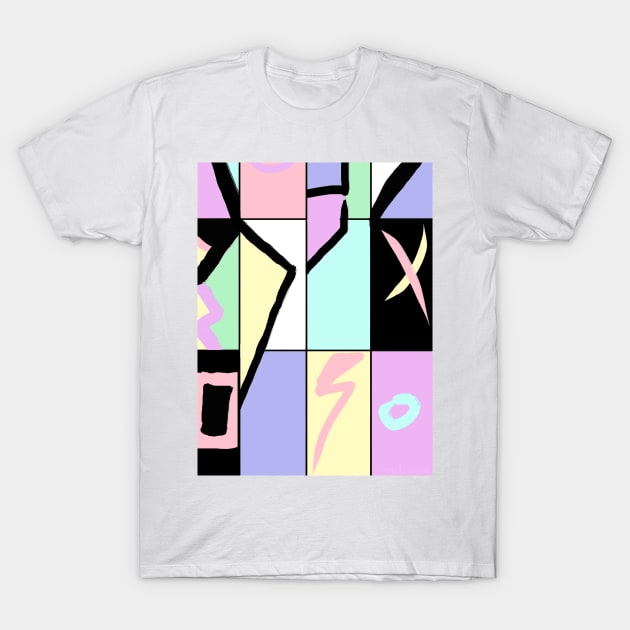 80s Retro Colorblock Pastel Ugly Sweater T-Shirt by melisssne